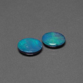 캐럿 천연 멀티컬러 오팔 더블릿 보석, 타원형 컷, 8.1×6.2 mm, 불투명체