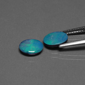 캐럿 천연 멀티컬러 오팔 더블릿 보석, 타원형 컷, 8.1×6.2 mm, 불투명체