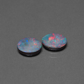 캐럿 천연 멀티컬러 오팔 더블릿 보석, 타원형 컷, 8×6.1 mm, 불투명체