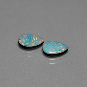 캐럿 천연 멀티컬러 오팔 더블릿 보석, 배 모양, 8.2×5.2 mm, 불투명체