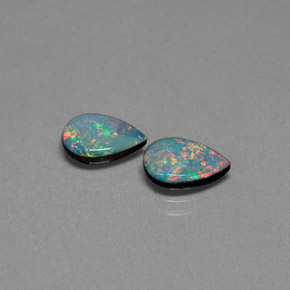 캐럿 천연 멀티컬러 오팔 더블릿 보석, 배 모양, 8.3×5.3 mm, 불투명체