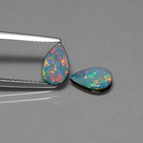 캐럿 천연 멀티컬러 오팔 더블릿 보석, 배 모양, 8.3×5.3 mm, 불투명체