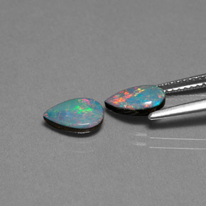 캐럿 천연 멀티컬러 오팔 더블릿 보석, 배 모양, 8.3×5.3 mm, 불투명체