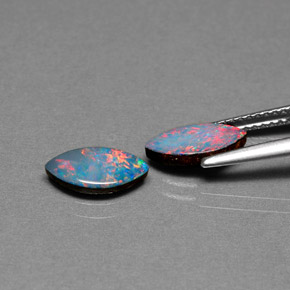 캐럿 천연 멀티컬러 오팔 더블릿 보석, 마퀴즈, 10×5 mm, 불투명체
