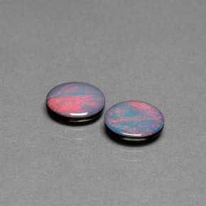 캐럿 천연 멀티컬러 오팔 더블릿 보석, 타원형 컷, 8×6 mm, 불투명체