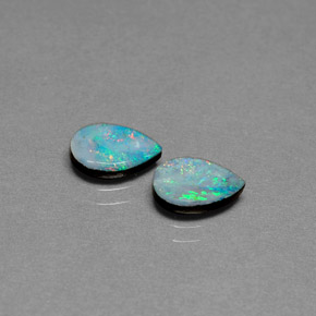 캐럿 천연 멀티컬러 오팔 더블릿 보석, 배 모양, 8.2×5.2 mm, 불투명체
