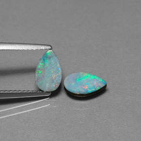 캐럿 천연 멀티컬러 오팔 더블릿 보석, 배 모양, 8.2×5.2 mm, 불투명체