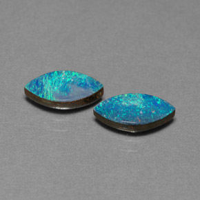 캐럿 천연 멀티컬러 오팔 더블릿 보석, 마퀴즈, 9.9×5 mm, 불투명체