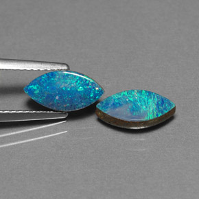 캐럿 천연 멀티컬러 오팔 더블릿 보석, 마퀴즈, 9.9×5 mm, 불투명체