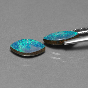 캐럿 천연 멀티컬러 오팔 더블릿 보석, 마퀴즈, 9.9×5 mm, 불투명체