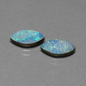 캐럿 천연 멀티컬러 오팔 더블릿 보석, 마퀴즈, 10.2×5.2 mm, 불투명체