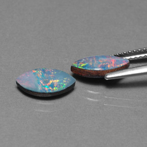 캐럿 천연 멀티컬러 오팔 더블릿 보석, 마퀴즈, 10.1×5.2 mm, 불투명체
