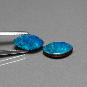 캐럿 천연 멀티컬러 오팔 더블릿 보석, 마퀴즈, 9.9×5.2 mm, 불투명체