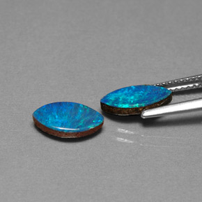 캐럿 천연 멀티컬러 오팔 더블릿 보석, 마퀴즈, 9.9×5.2 mm, 불투명체