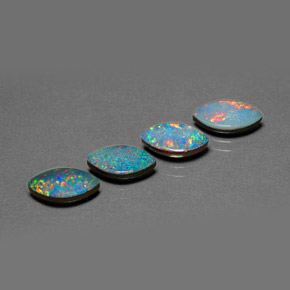 캐럿 천연 멀티컬러 오팔 더블릿 보석, 마퀴즈, 10.1×5.1 mm, 불투명체
