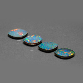 캐럿 천연 멀티컬러 오팔 더블릿 보석, 마퀴즈, 10.1×5.1 mm, 불투명체