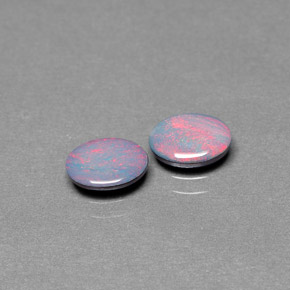 캐럿 천연 멀티컬러 오팔 더블릿 보석, 타원형 컷, 7×5 mm, 불투명체