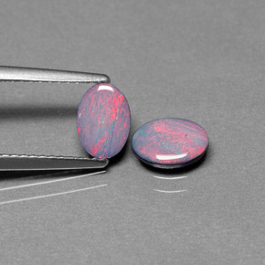 캐럿 천연 멀티컬러 오팔 더블릿 보석, 타원형 컷, 7×5 mm, 불투명체