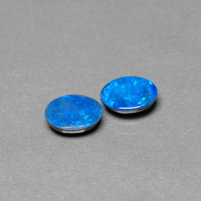 캐럿 천연 멀티컬러 오팔 더블릿 보석, 타원형 컷, 7×5 mm, 불투명체