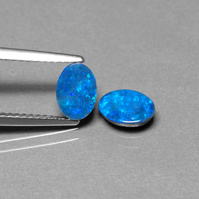 캐럿 천연 멀티컬러 오팔 더블릿 보석, 타원형 컷, 7×5 mm, 불투명체