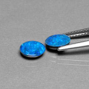 캐럿 천연 멀티컬러 오팔 더블릿 보석, 타원형 컷, 7×5 mm, 불투명체