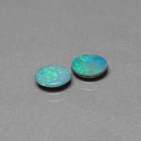 캐럿 천연 다색 오팔 이중선 보석, 타원형 컷, 불투명체