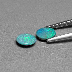 캐럿 천연 다색 오팔 이중선 보석, 타원형 컷, 불투명체