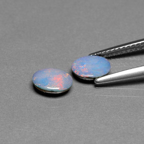 캐럿 천연 멀티컬러 오팔 더블릿 보석, 타원형 컷, 6.9×4.8 mm, 불투명체