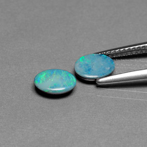 캐럿 천연 멀티컬러 오팔 더블릿 보석, 타원형 컷, 7×5 mm, 불투명체