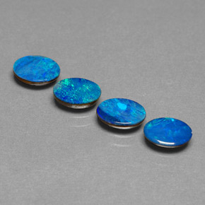 캐럿 천연 멀티컬러 오팔 더블릿 보석, 타원형 컷, 6.9×4.9 mm, 불투명체