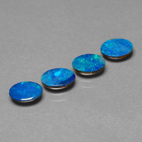 캐럿 천연 멀티컬러 오팔 더블릿 보석, 타원형 컷, 6.9×4.9 mm, 불투명체