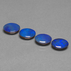 캐럿 천연 멀티컬러 오팔 더블릿 보석, 타원형 컷, 7.1×5.1 mm, 불투명체