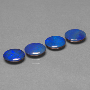 캐럿 천연 멀티컬러 오팔 더블릿 보석, 타원형 컷, 7.1×5.1 mm, 불투명체