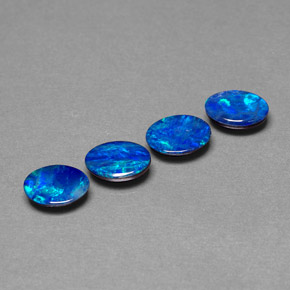 캐럿 천연 멀티컬러 오팔 더블릿 보석, 타원형 컷, 7.1×5.2 mm, 불투명체