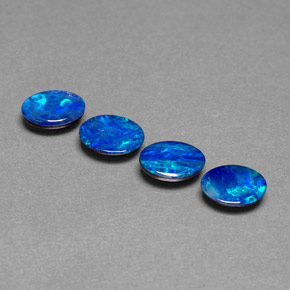 캐럿 천연 멀티컬러 오팔 더블릿 보석, 타원형 컷, 7.1×5.2 mm, 불투명체