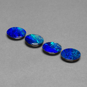 캐럿 천연 멀티컬러 오팔 더블릿 보석, 타원형 컷, 7×5 mm, 불투명체