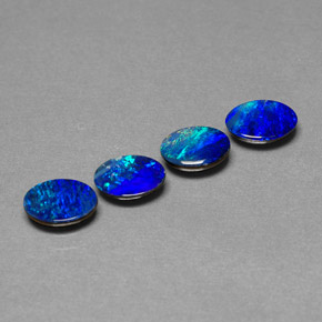 캐럿 천연 멀티컬러 오팔 더블릿 보석, 타원형 컷, 7×5 mm, 불투명체