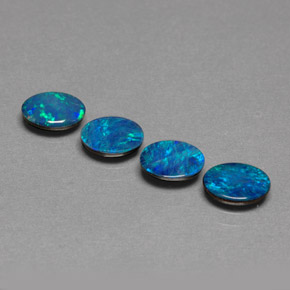 캐럿 천연 멀티컬러 오팔 더블릿 보석, 타원형 컷, 7.1×5.2 mm, 불투명체
