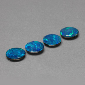 캐럿 천연 멀티컬러 오팔 더블릿 보석, 타원형 컷, 7.1×5.2 mm, 불투명체