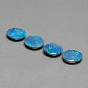 캐럿 천연 멀티컬러 오팔 더블릿 보석, 타원형 컷, 7.1×5.1 mm, 불투명체
