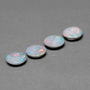 캐럿 천연 멀티컬러 오팔 더블릿 보석, 타원형 컷, 7.1×5 mm, 불투명체