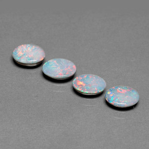 캐럿 천연 멀티컬러 오팔 더블릿 보석, 타원형 컷, 7.1×5 mm, 불투명체