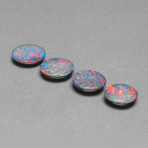 캐럿 천연 멀티컬러 오팔 더블릿 보석, 타원형 컷, 6.9×5 mm, 불투명체