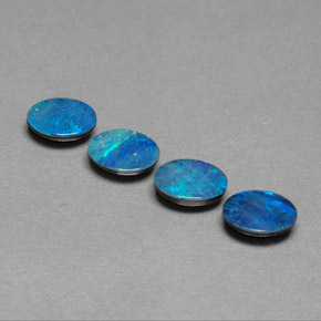 캐럿 천연 멀티컬러 오팔 더블릿 보석, 타원형 컷, 6.8×4.9 mm, 불투명체