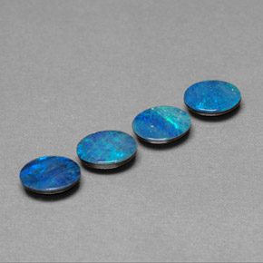 캐럿 천연 멀티컬러 오팔 더블릿 보석, 타원형 컷, 6.8×4.9 mm, 불투명체