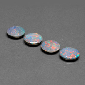캐럿 천연 멀티컬러 오팔 더블릿 보석, 타원형 컷, 7×5 mm, 불투명체