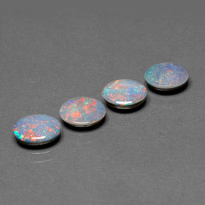 캐럿 천연 멀티컬러 오팔 더블릿 보석, 타원형 컷, 7×5 mm, 불투명체