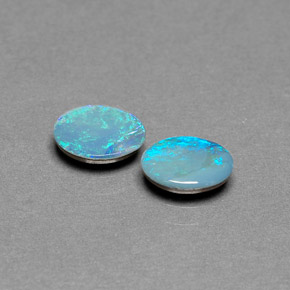 캐럿 천연 멀티컬러 오팔 더블릿 보석, 타원형 컷, 6.9×4.9 mm, 불투명체