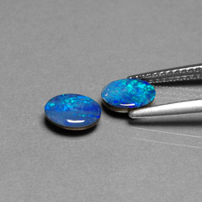 캐럿 천연 다색 오팔 이중선 보석, 타원형 컷, 불투명체