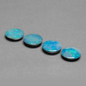 캐럿 천연 멀티컬러 오팔 더블릿 보석, 타원형 컷, 7×5 mm, 불투명체